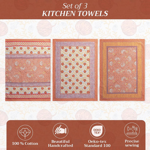 Maison d' Hermine Kitchen Towels Set of 3 Reusable 100% Cotton 27.50" x 20"