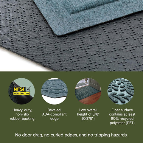 WaterHog Boxwood Front Door Mat Indoor Outdoor Entrance, All-Weather Mats
