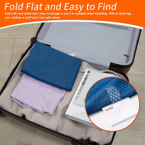 Polecasa Heavy Duty Diamond Mesh Laundry Bag, 24x36", Blue