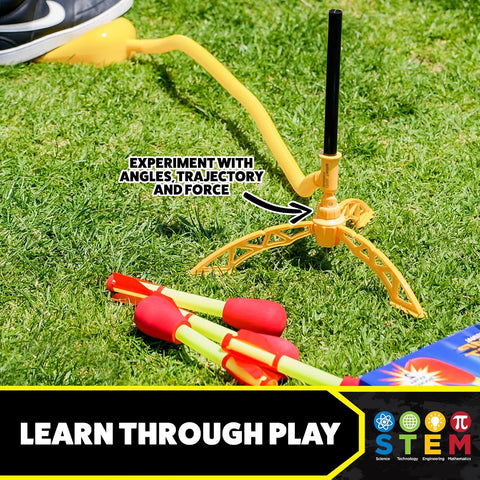 Stomp Rocket Ultra, High-Flying Rocket Launcher for Kids, 4 Rockets