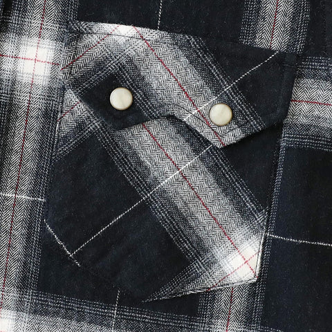 Dubinik® 6 oz Flannel Shirt for Men Western Long Sleeve Cotton Snap Cowboy