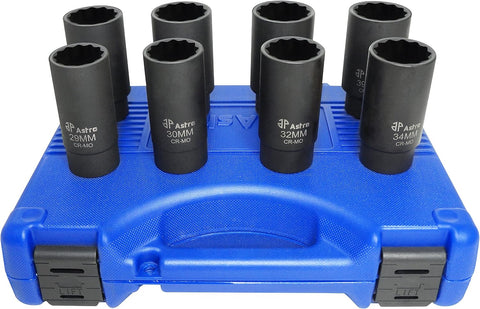 Astro Pneumatic Tool 78868 12-Point Axle Nut Socket Set (8 Piece)