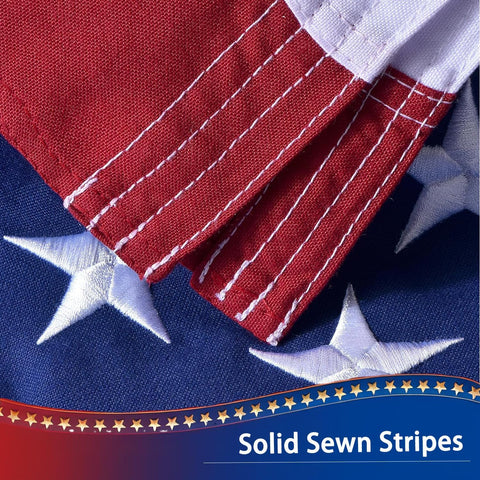 American Flag for Outside 4x6 FT, Deluxe Heavy Duty Spun Polyster, TearProof and Waterproof Super Tough Series, All Weather High Wind USA US Flag with Embroidered Stars, Sewn Stripes, Brass Grommets