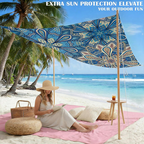 Beach Blanket Waterproof Sandproof 78''X81''/10'X9' Oversized Big Blanket