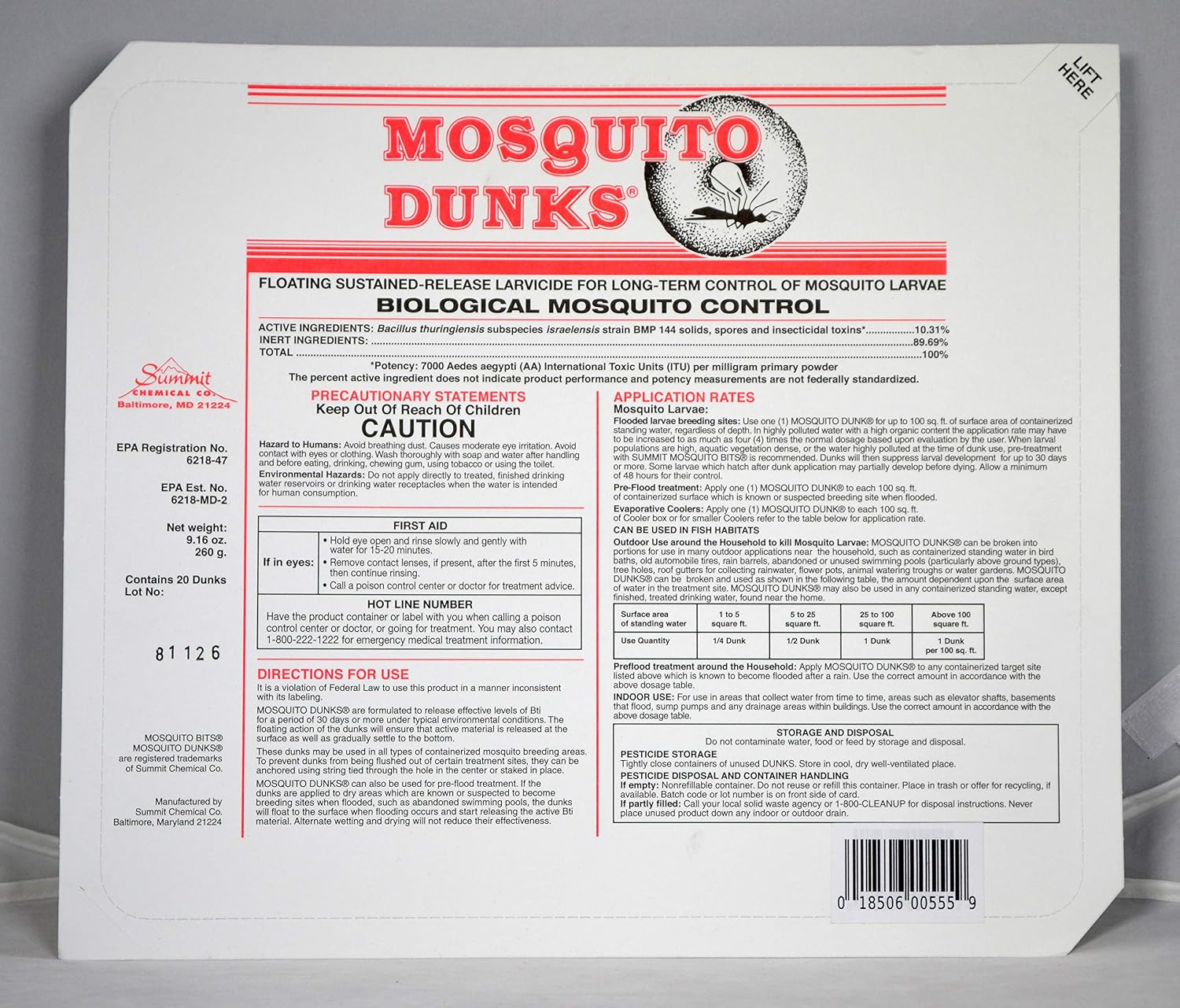 Summit…responsible solutions 155 Summit 100 Count Mosquito Dunk, Natural