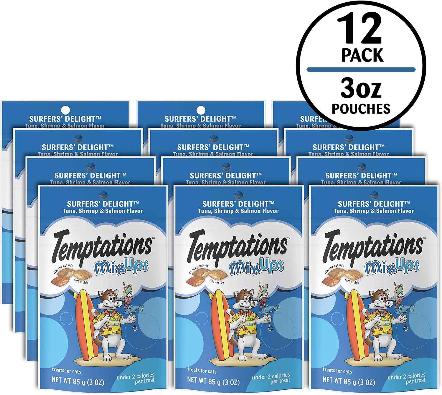 Temptations MixUps Crunchy Cat Treats, Surfer's Delight, 3 oz, 12 Pack