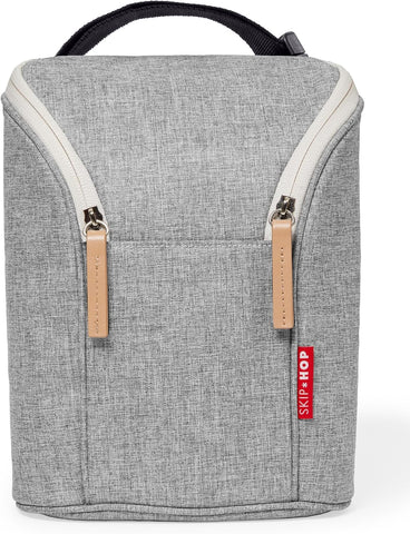 Skip Hop Insulated Bottle Bag Holds 2 Bottles Includes Freezer Pack, Sage