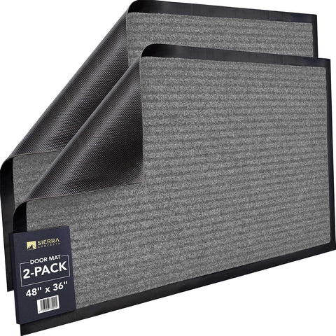 Front Door Mat, Indoor Outdoor Welcome Muddy Doormat, 48x36 Battleship Gray