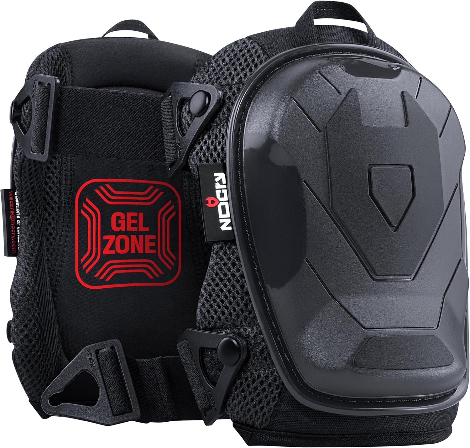 NoCry Professional Construction Knee Pads for Men and Women with Non-Slip Heavy Duty Cap and Ankle Support — Thick Foam and Gel Cushioning — Reinforced, Adjustable Straps and Military Grade Rivets