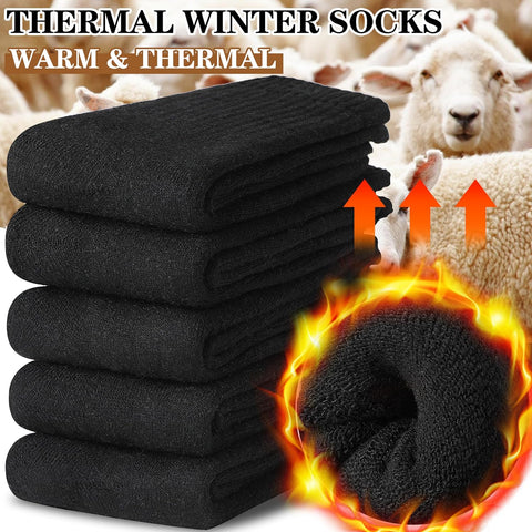 MOGGEI 5 Pairs Womens Merino Wool Socks Hiking Warm Winter Thick Thermal Crew Cozy Cabin Ladies Gift Comfy Boot Work Socks