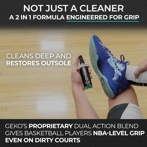 Geko 2-in-1 Grip Restore & Cleaner – #1 Golf, Basketball, Football, Volleyball, and Baseball Grip Spray – Restores Grip, Shoe & Glove Traction, Removes Dirt & Oil, Restores Control & Consistency