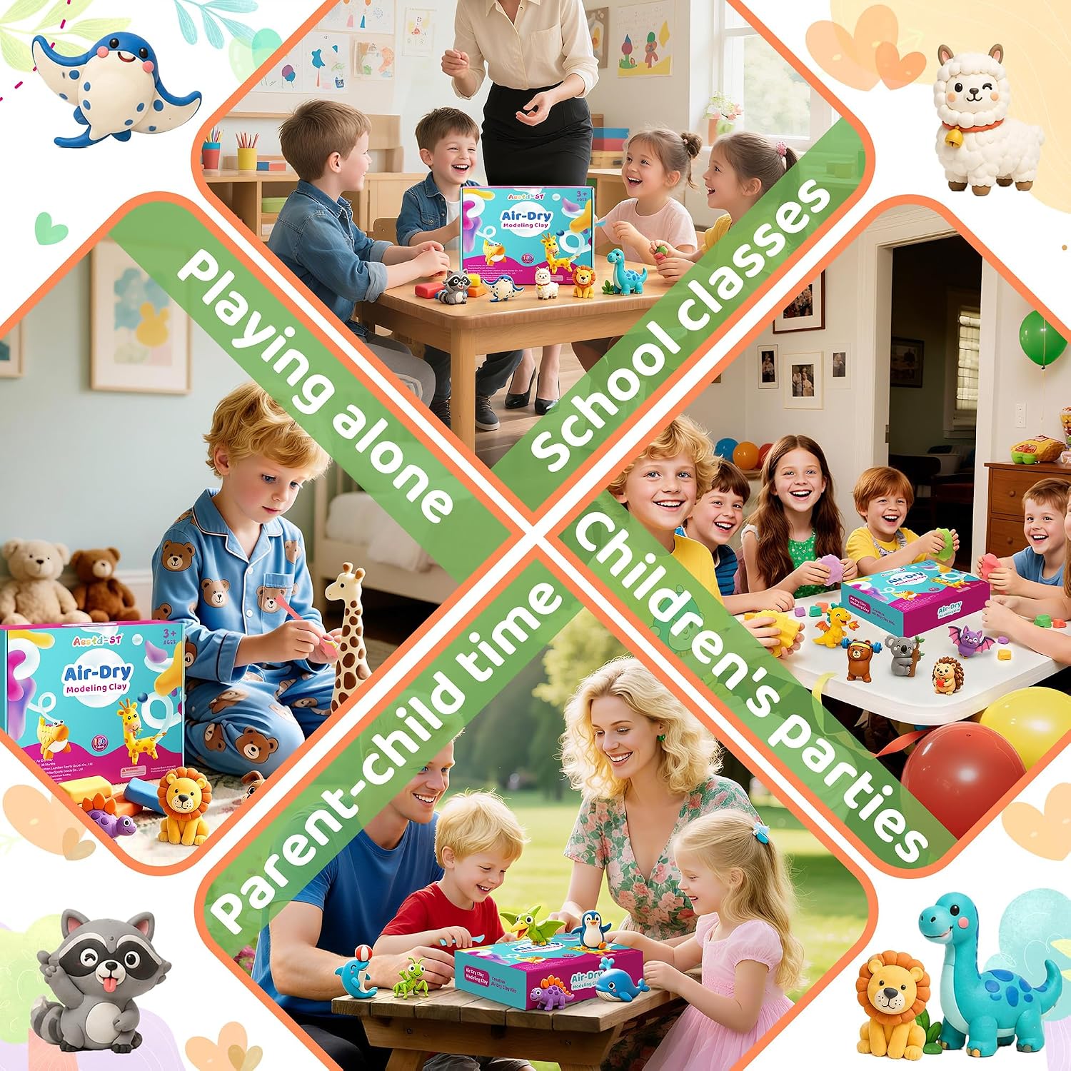 Aestd-ST Air Dry Clay 160 Colors, Modeling Clay for Kids, DIY Magic Clay