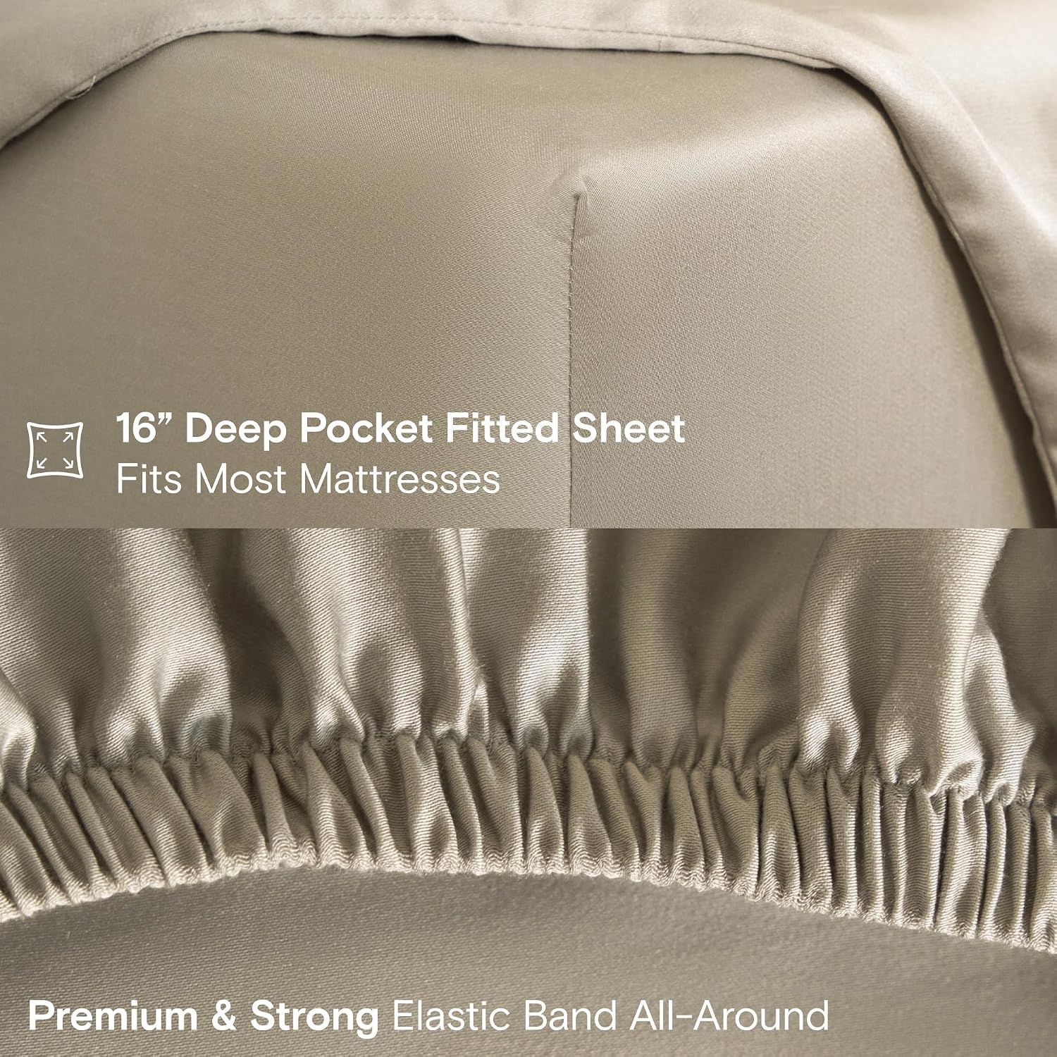 DOZ Sheet Set, 100% Viscose derived from Bamboo, Organically Grown, Buttery Soft, Cooling Sheets, High GSM, Deep Pockets - 4 Piece - 2 Pillowcases 1 Fitted Sheet 1 Top Sheet (Fog, Queen)