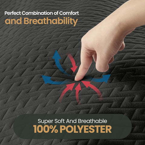 Premium Waterproof Mattress Protector Full Size, Gray, 15" Deep Pocket