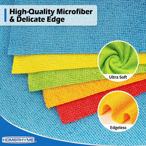 Microfiber Towels for Cars, 24 Pack Microfiber Cleaning Cloths, 11.5"*11.5" Cleaning Rags Towels Bulk Absorbent Lint-Free, All-Purpose for Detailing, Office, Household Cleaning