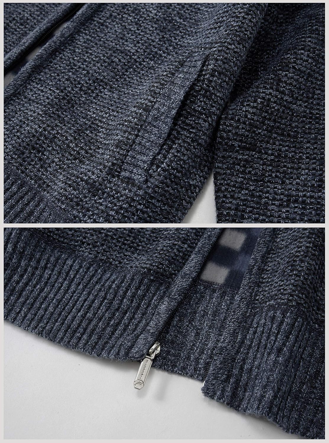 Gioberti Boy's Knitted Full Zip Cardigan Sweater with Soft Brushed Flannel Lining