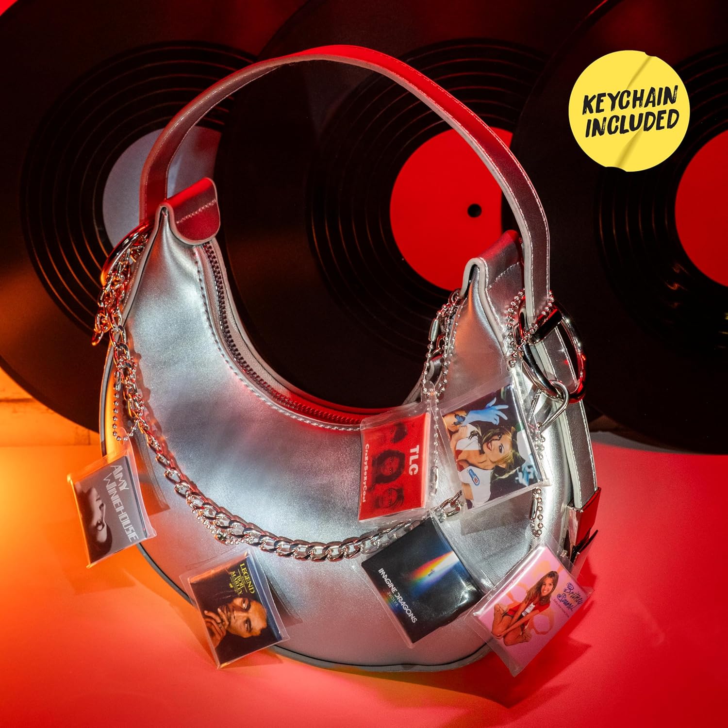 MGA's Miniverse Real Music Vinyl Mystery Blind Packaging, Mini Playable Records, 4 Vinyl Records per Pack, Sleeve & Keychain, Collectors, Gift, Britney Spears, Elton John, TLC