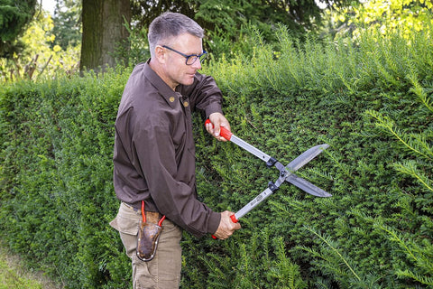 FELCO F250-63 Swiss Made Hedge Shears for Gardening – 25" Lightweight Precision Clippers for Shrub Trimming | Hedge Scissors | Trimmer Tool with Chromed Carbon Blades | I-Beam Handles