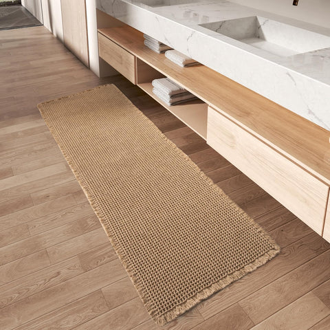 Upgraded Waffle Bath Mat Runner Absorbent Non Slip Bathroom Mat, 2' x 5'