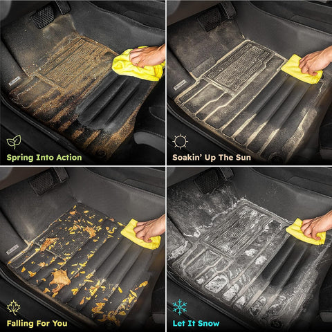 Custom Fit Rubber Mats for 2016-2025 Chevy Malibu Models Floor Mats and Cargo Liner Full Set Includes 1st and 2nd Rows Maximum Coverage, All Weather, Laser Measured TPE Rubber Protection Mat Car Mats