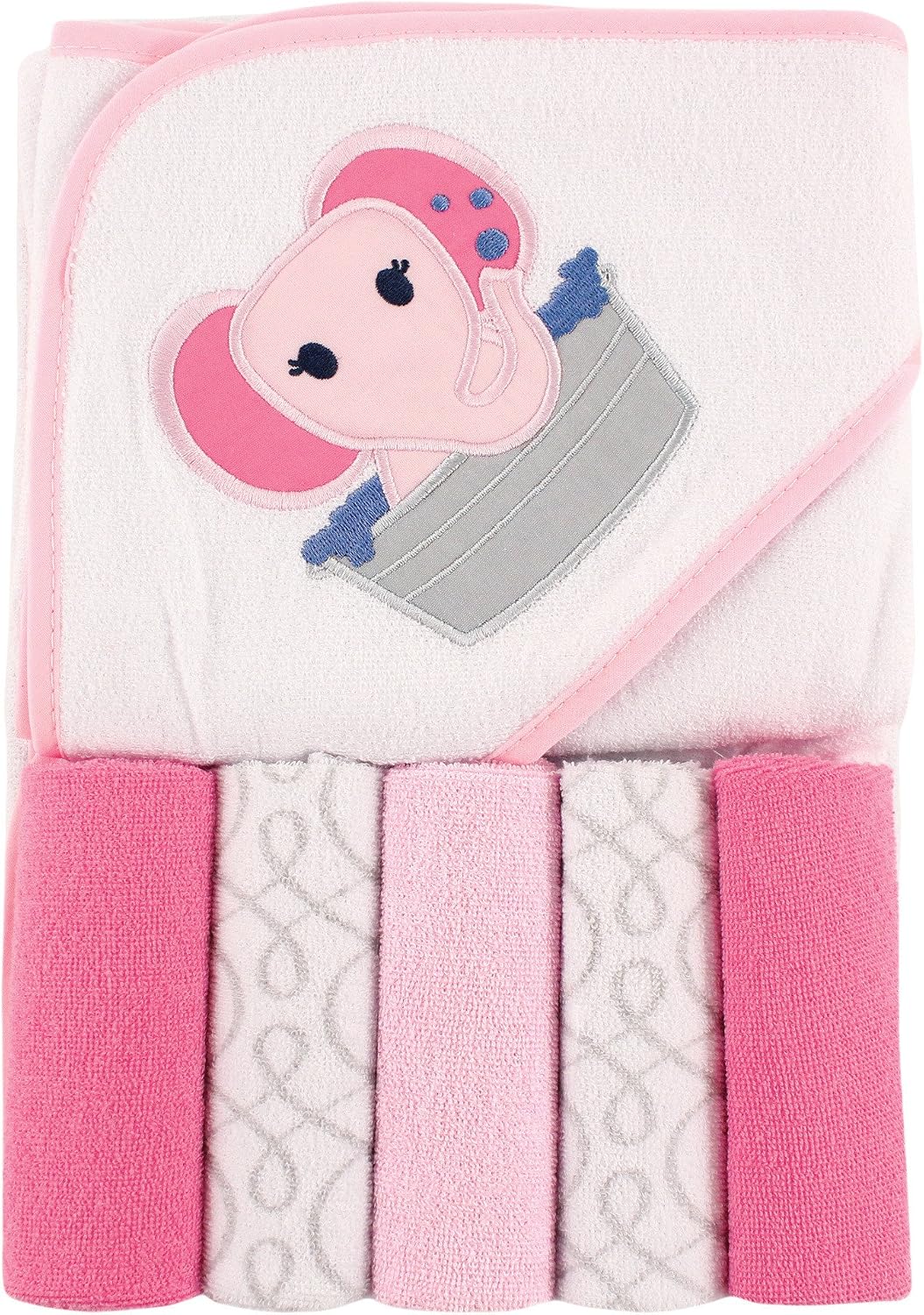 Luvable Friends Unisex Baby Hooded Towel with Five Washcloths, Boy Fox, One Size