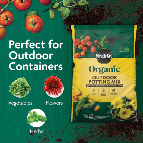 Miracle-Gro Organic Outdoor Potting Mix, 16 qt.