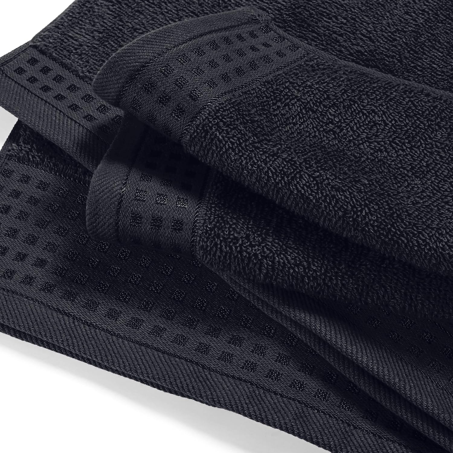 GLAMBURG Ultra Soft 4 Pack Oversized Bath Towel Set 27x54 inches, 100% Cotton Bath Towels, Highly Absorbant Compact Quickdry & Lightweight Towel, Ideal for Gym Travel Camp Pool - Black