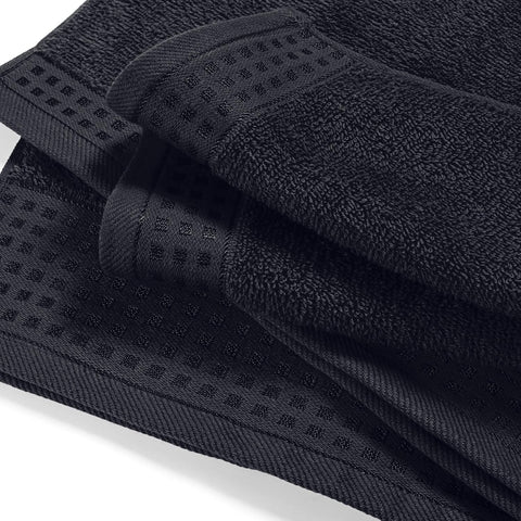 GLAMBURG Ultra Soft 4 Pack Oversized Bath Towel Set 27x54 inches, 100% Cotton Bath Towels, Highly Absorbant Compact Quickdry & Lightweight Towel, Ideal for Gym Travel Camp Pool - Black