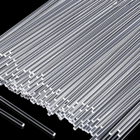 Zopeal 200 Pcs Acrylic Lollipop Stick Cake Pop Rod, 8 x 0.08 Inches, Clear