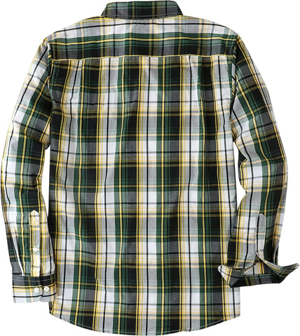 Dubinik® Mens Long Sleeve Button Down Shirts Casual Soft Plaid Shirt Men