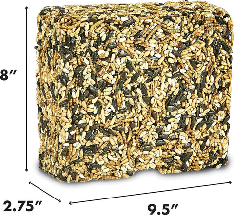 Kaytee Wild Bird Seed & Mealworm Seed Cake Food For Bluebirds, Chickadees, Woodpeckers and More, 1.4 Pound