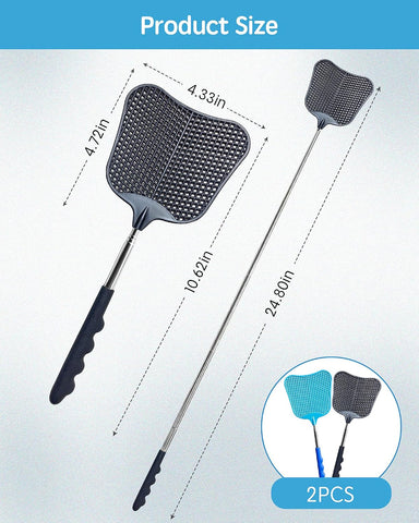 CUNCUI Fly Swatter Set of 2, Indoor Outdoor Telescopic Fly Swatters