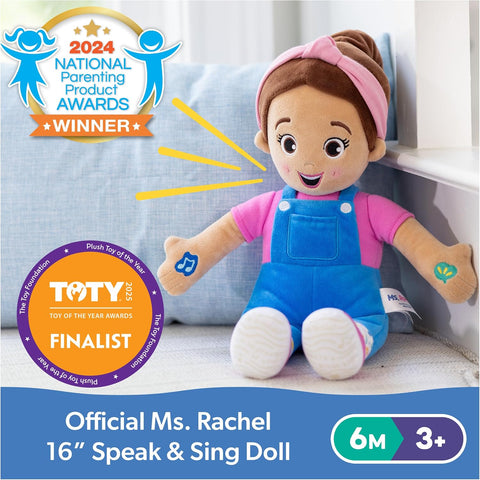 Ms. Rachel Speak & Sing Doll, 16-Inch Interactive Toy with Sounds