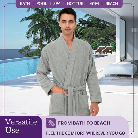 TowelSelections Mens Robe Cotton Terry Cloth Bathrobe Soft Towel Bath Robe for Men XS to 3X