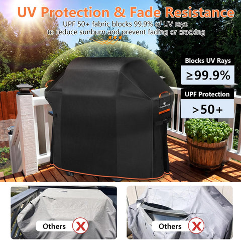 [Upgraded 1000D Heavy Duty Fabric] 52 inch Grill Cover for Outdoor Grill