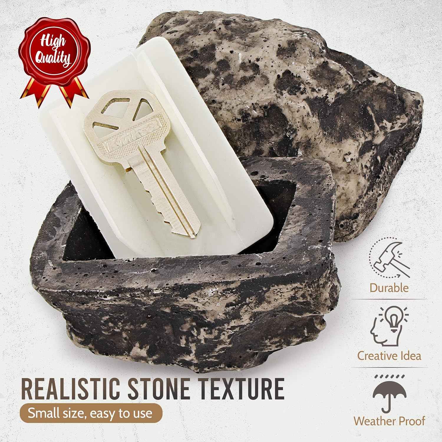 Hide a Key Outside Fake Rock - Looks & Feels like Real Stone - Safe for Outdoor Garden or Yard, Spare Key Storage, Weatherproof Key Holder, Blends with Landscaping by Rampro