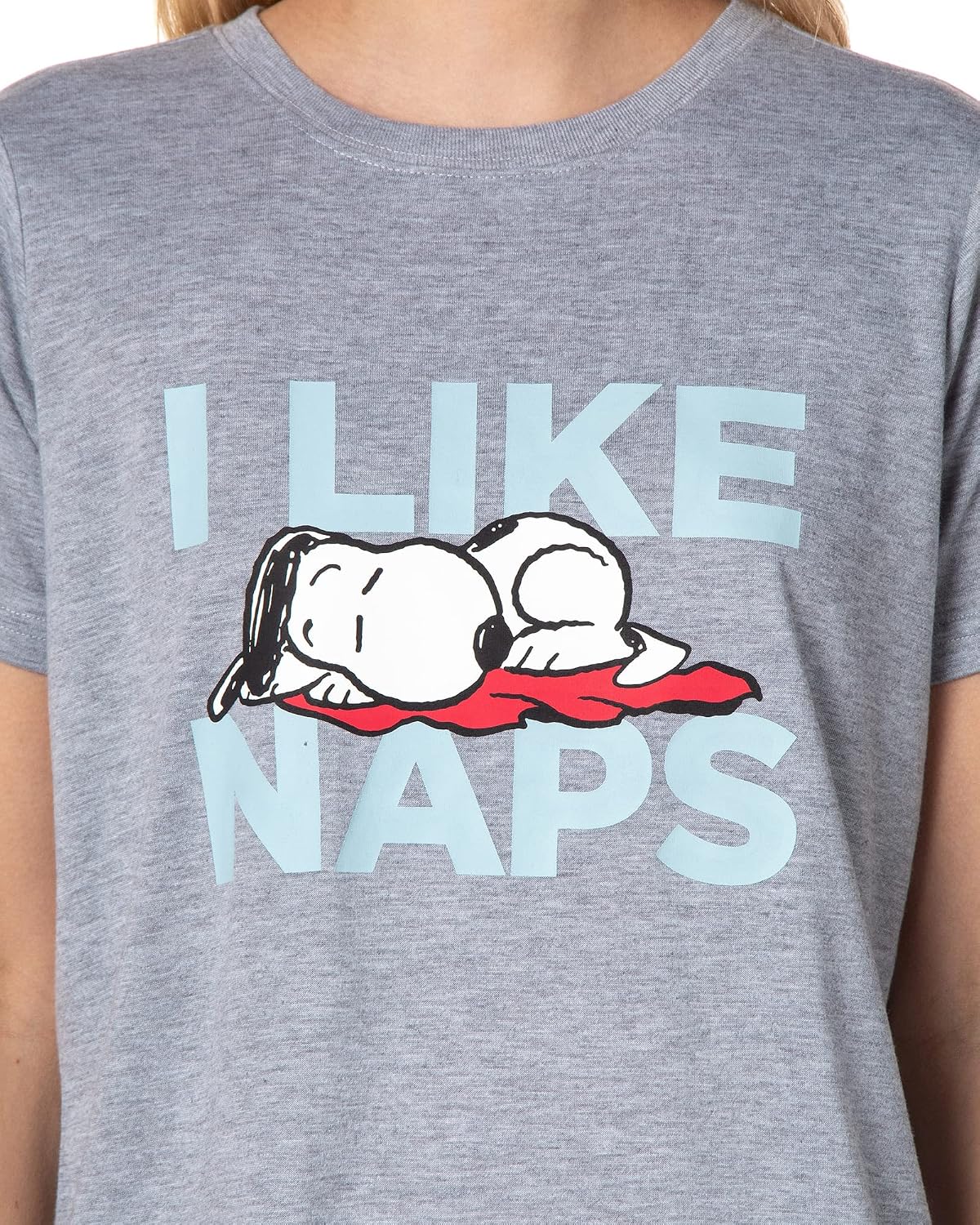 INTIMO Peanuts Womens' Snoopy I Like Naps Character Sleep Pajama Set Shorts