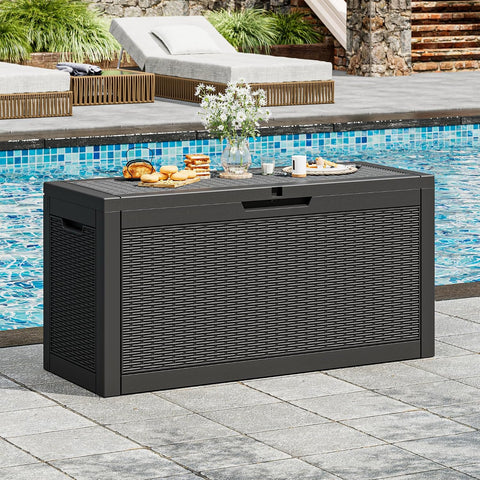 Outdoor Storage Box Waterproof, 75 Gallon Deck Box for Patio Storage