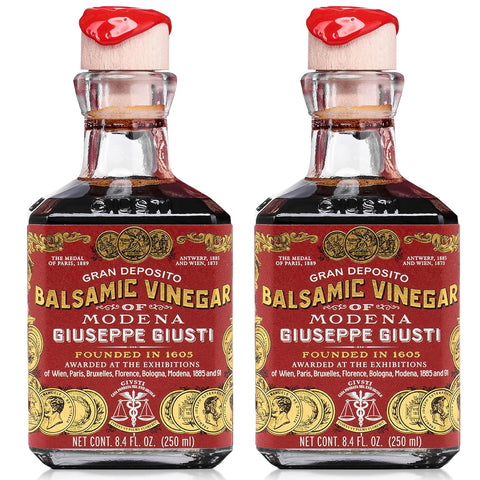 Giusti 3 Gold Medals Balsamic Vinegar of Modena IGP - 8.45 fl oz, 2 Pack