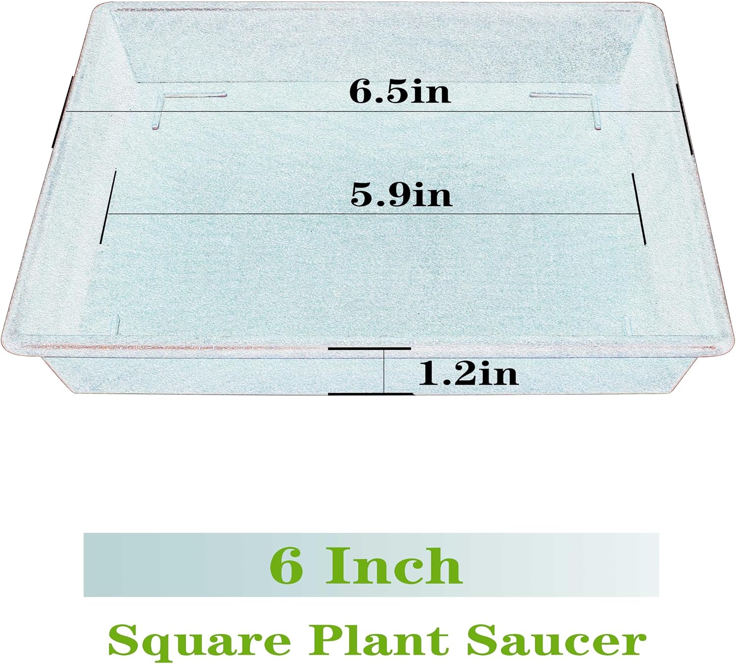NIMYAU Square Plant Saucer 6 Inch 5 Pack6 8 12 14 16 18 20 Plant Trays for Pots Heavy Duty Plastic Plant Saucers for Indoors Outdoors, Flower Pot No Holes Plant Drip Trays