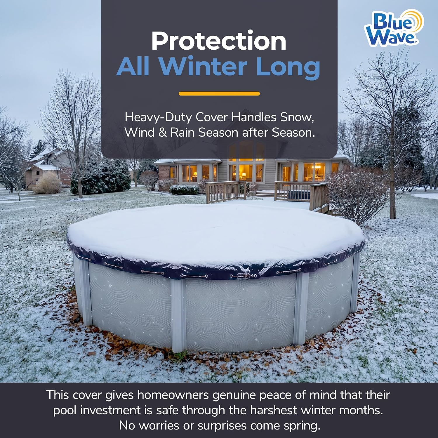 Blue Wave Arctic Armor 24-ft Round Above Ground Pool Winter Cover, Navy