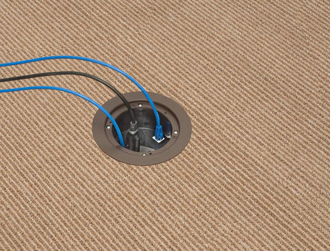 Arlington FLBR5420 Recessed Power and Data Round Floor Box (Black)