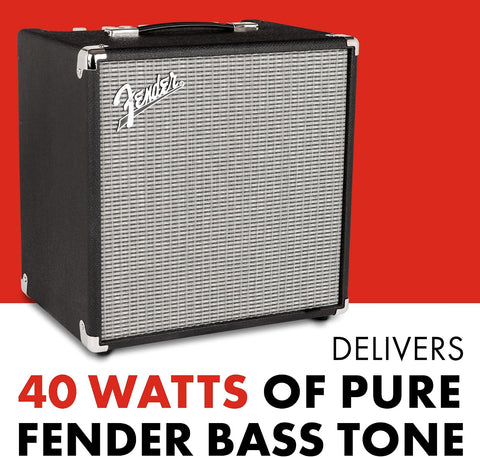 Fender Rumble 40 V3 Bass Amp for Bass Guitar, 40 Watts, with 2-Year Warranty Speaker, with Overdrive Circuit and Mid-Scoop Contour Switch