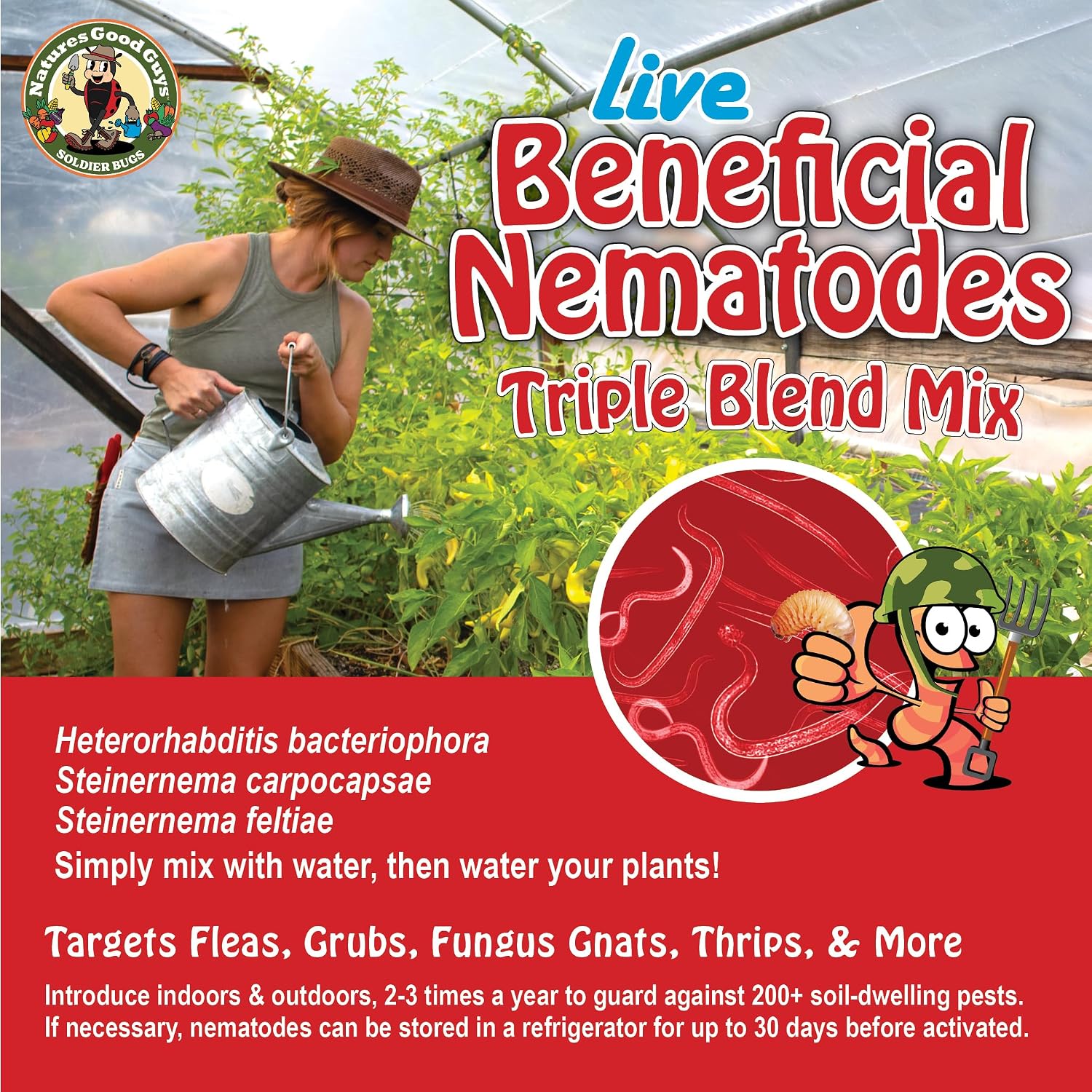 Live Beneficial Nematodes - 15 Million Hb+Sc+Sf - Kills Over 200 Different Species of Soil Dwelling and Wood Boring Insects.