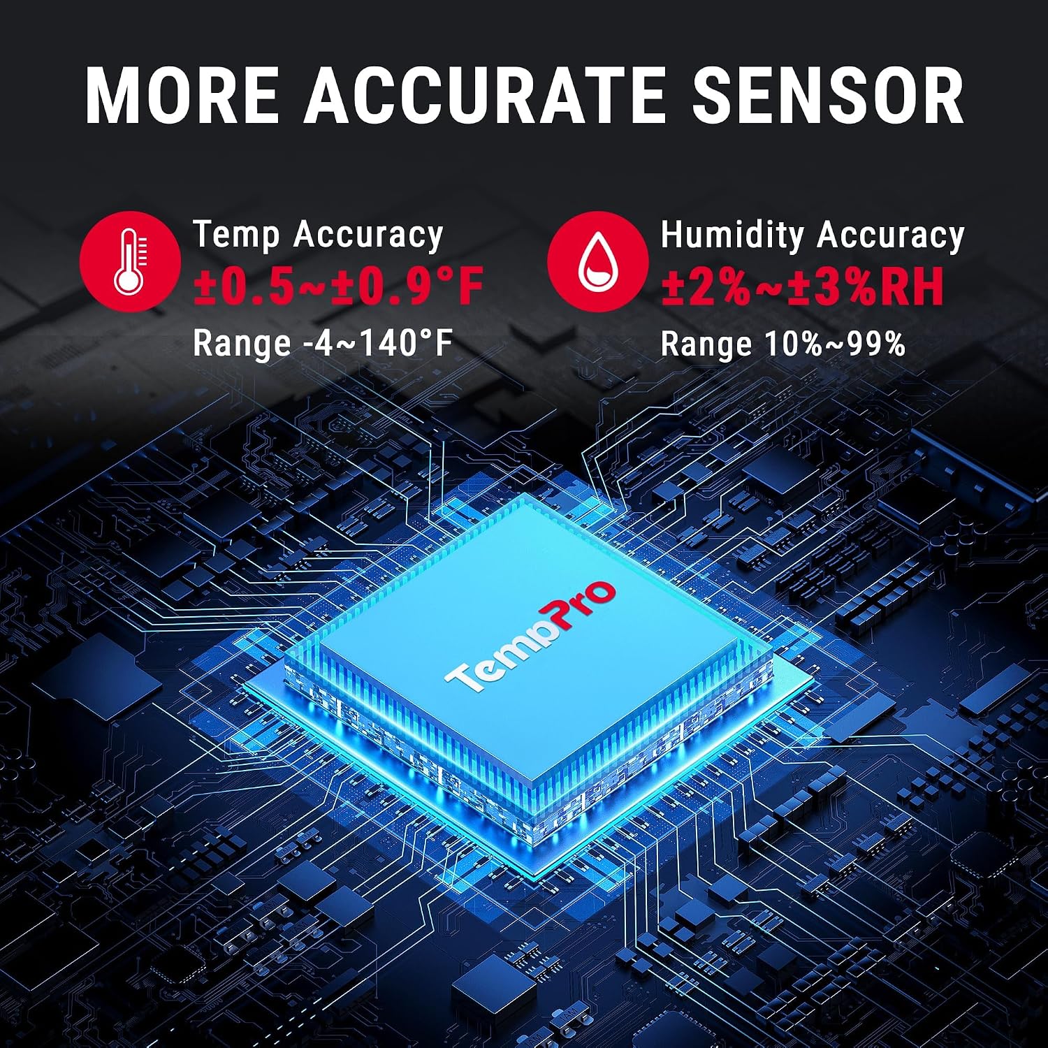 TempPro TempAir Bluetooth Thermometer Hygrometer, 260 ft Temperature Sensor