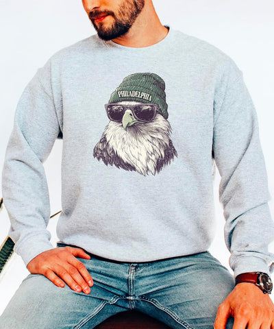 Olive Loves Apple Eagles Football Sports Sweatshirt for Men Women Youth and Toddler Boys and Girls