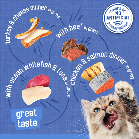 Purina Friskies Wet Cat Food Variety Pack, Shreds, 40 Pack 5.5 oz Cans