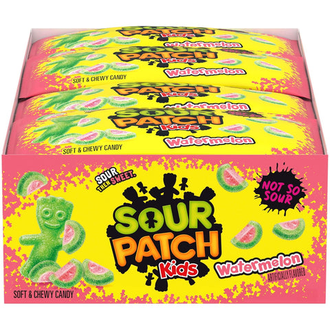 SOUR PATCH KIDS Watermelon Soft & Chewy Gummy Candy, Bulk Candy, 24 Bags