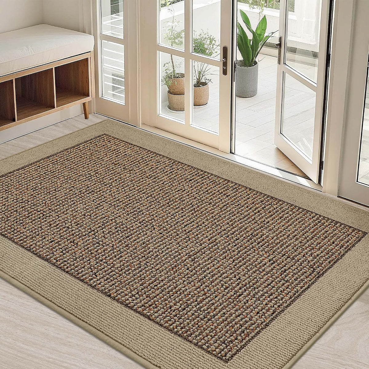 BEQHAUSE Indoor Door Mat 32" x 48", Dirt Trapper Door Mats, Taupe