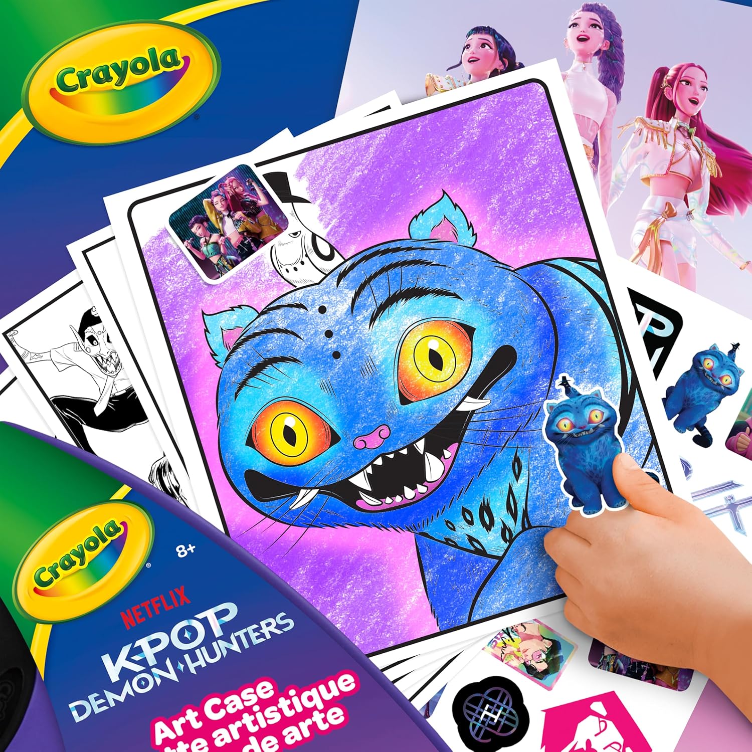 Crayola Kpop Demon Hunters Art Case (40+pcs), Coloring & Sticker Craft Kit